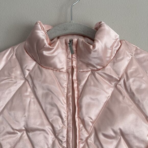 Lands End Pink Goose Down Insulated Puffer Vest Womens Size Small PETITE Ski - Picture 2 of 10